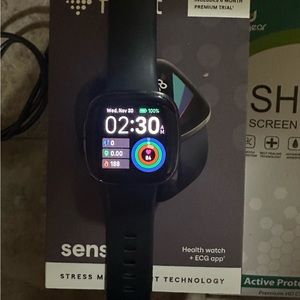 Fitbit Sense smart watch with extra bands and screen protectors